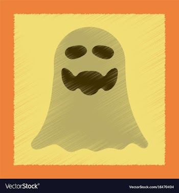 Flat shading style icon halloween ghost vector image