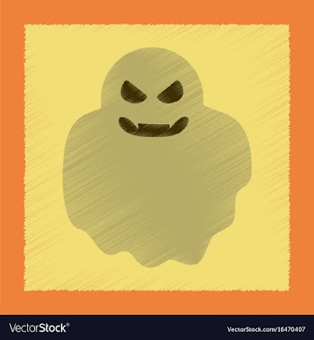 Flat shading style icon halloween ghost vector image