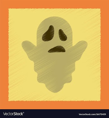 Flat shading style icon halloween ghost vector image