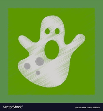 Flat shading style icon halloween ghost vector image