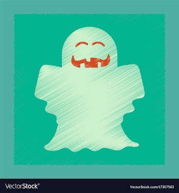 Flat shading style icon halloween ghost vector image