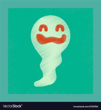 Flat shading style icon halloween ghost vector image