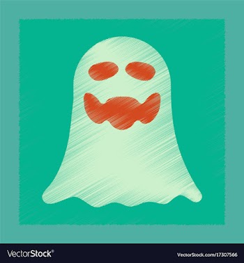 Flat shading style icon halloween ghost vector image