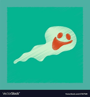 Flat shading style icon halloween ghost vector image