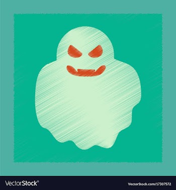 Flat shading style icon halloween ghost vector image