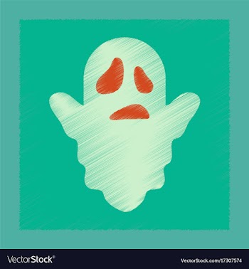 Flat shading style icon halloween ghost vector image