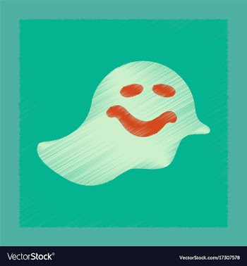 Flat shading style icon halloween ghost vector image