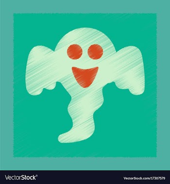 Flat shading style icon halloween ghost vector image