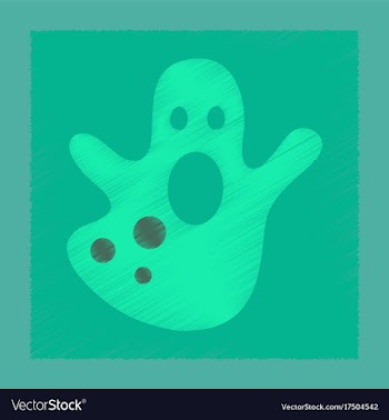 Flat shading style icon halloween ghost vector image