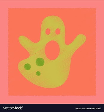 Flat shading style icon halloween ghost vector image