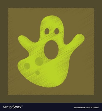 Flat shading style icon halloween ghost vector image