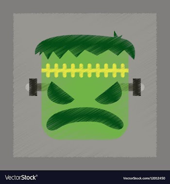 Flat shading style icon halloween monster vector image