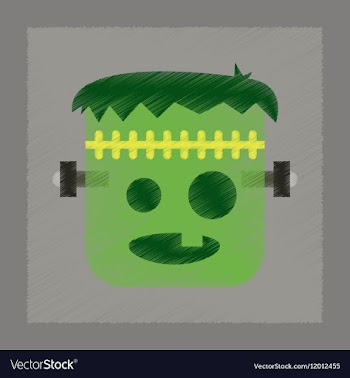 Flat shading style icon halloween monster vector image