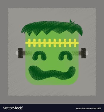 Flat shading style icon halloween monster vector image