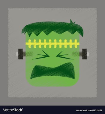 Flat shading style icon halloween monster vector image
