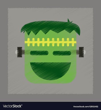 Flat shading style icon halloween monster vector image