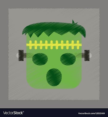 Flat shading style icon halloween monster vector image