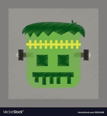 Flat shading style icon halloween monster vector image