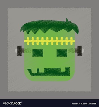 Flat shading style icon halloween monster vector image