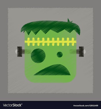 Flat shading style icon halloween monster vector image