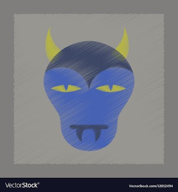 Flat shading style icon halloween monster vector image