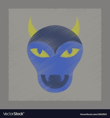 Flat shading style icon halloween monster vector image