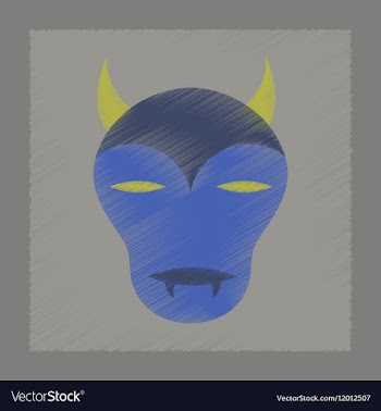 Flat shading style icon halloween monster vector image