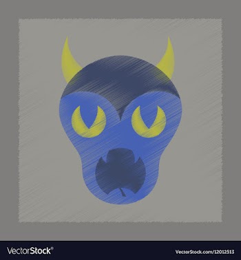 Flat shading style icon halloween monster vector image