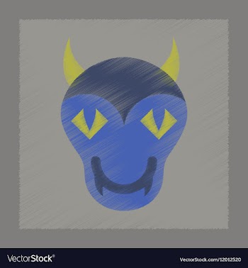 Flat shading style icon halloween monster vector image