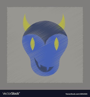 Flat shading style icon halloween monster vector image
