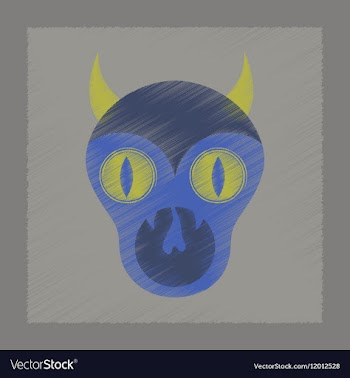 Flat shading style icon halloween monster vector image