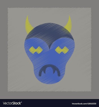 Flat shading style icon halloween monster vector image