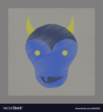 Flat shading style icon halloween monster vector image