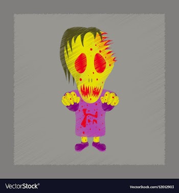 Flat shading style icon halloween monster vector image