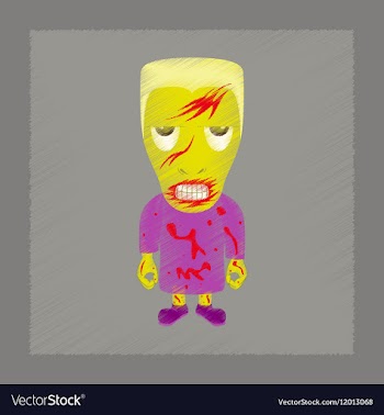 Flat shading style icon halloween monster vector image