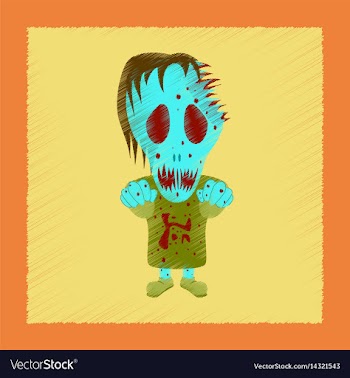 Flat shading style icon halloween monster vector image