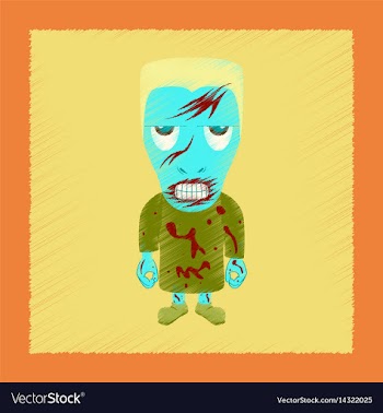 Flat shading style icon halloween monster vector image