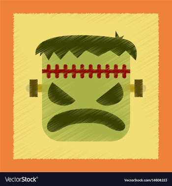 Flat shading style icon halloween monster vector image