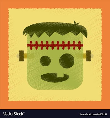 Flat shading style icon halloween monster vector image