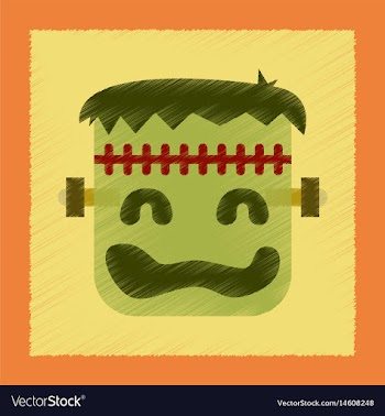 Flat shading style icon halloween monster vector image