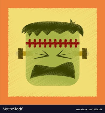 Flat shading style icon halloween monster vector image