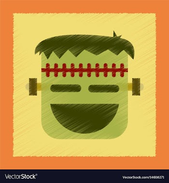 Flat shading style icon halloween monster vector image