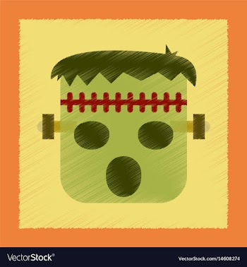 Flat shading style icon halloween monster vector image