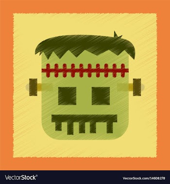 Flat shading style icon halloween monster vector image