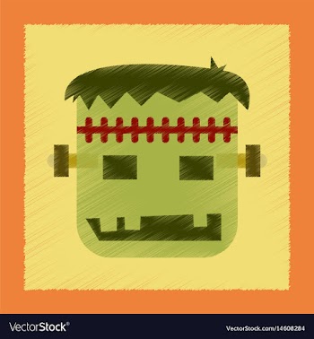 Flat shading style icon halloween monster vector image