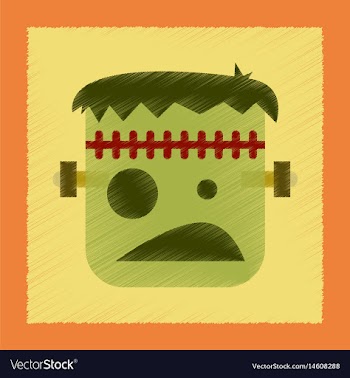 Flat shading style icon halloween monster vector image