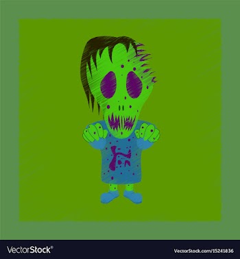 Flat shading style icon halloween monster vector image
