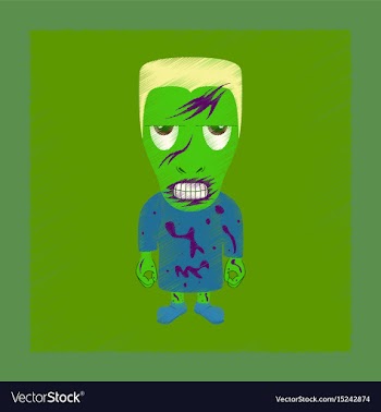 Flat shading style icon halloween monster vector image