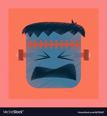 Flat shading style icon halloween monster vector image
