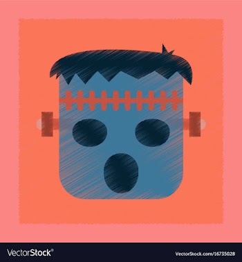 Flat shading style icon halloween monster vector image
